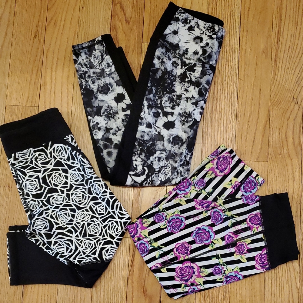 Floral Black And White Leggings - Lululemon, Betsy Johnson, The GAP